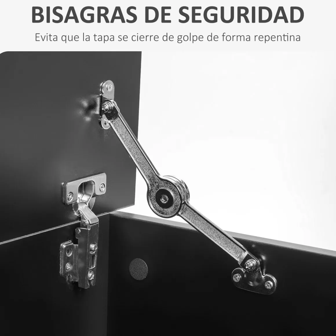 Baúl de almacenamiento Amatista Homcom tapa abatible negro 40x100x40 cm