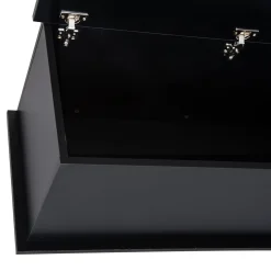 Baúl de almacenamiento Amatista Homcom tapa abatible negro 40x100x40 cm