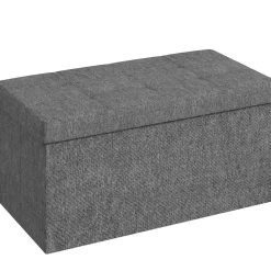 Baúl Hivea Homcom tapizado acolchado plegable gris oscuro 38x76x38 cm