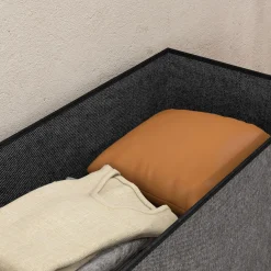 Baúl Hivea Homcom tapizado acolchado plegable gris oscuro 38x76x38 cm