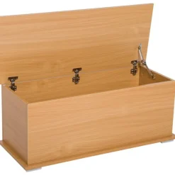 Baúl Homcom madera natural 40x100x40 cm