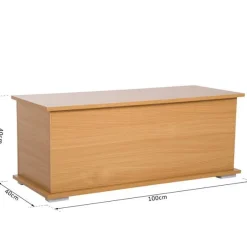 Baúl Homcom madera natural 40x100x40 cm