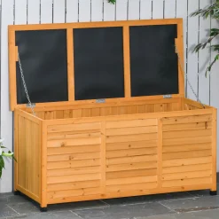 Baúl Phiar Outsunny exterior natural 60x127x56 cm