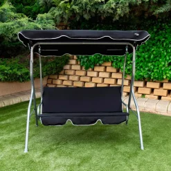 Balancín Aktive Garden con toldo inclinable 3 plazas negro