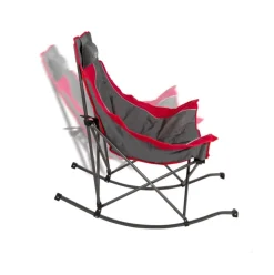 Balancín para camping Aktive plegable + bolsillos laterales gris/rojo