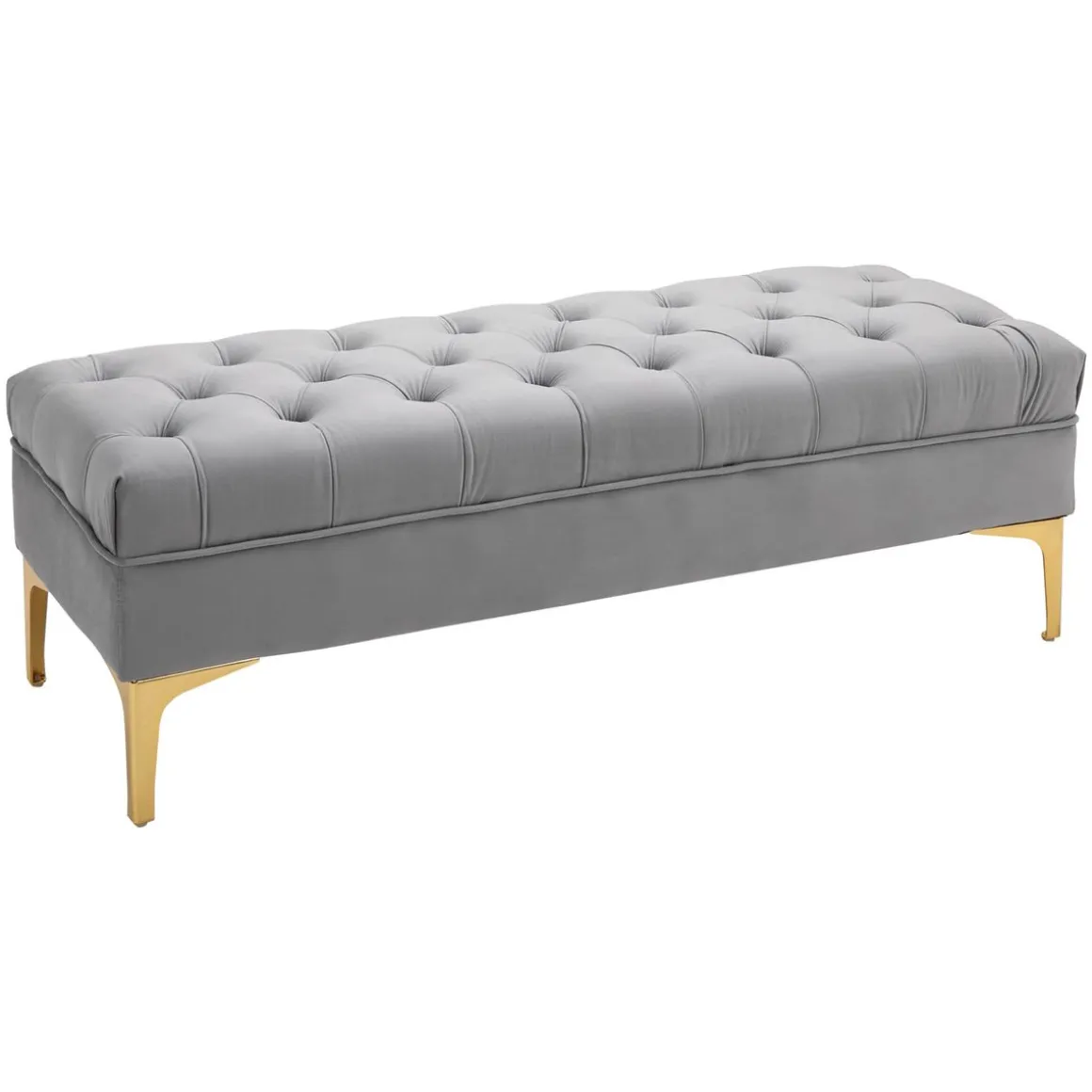 Banco Ashma Homcom acolchado con patas gris 42x118x45 cm