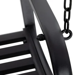 Banco columpio Outsunny con reposabrazos negro 52x127x59,5 cm
