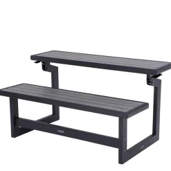 Banco convertible en mesa Lifetime efecto madera gris 36x141x48 cm