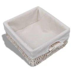 Banco de almacenaje 2 cajones + 2 cestas blanco 42x62x33 cm
