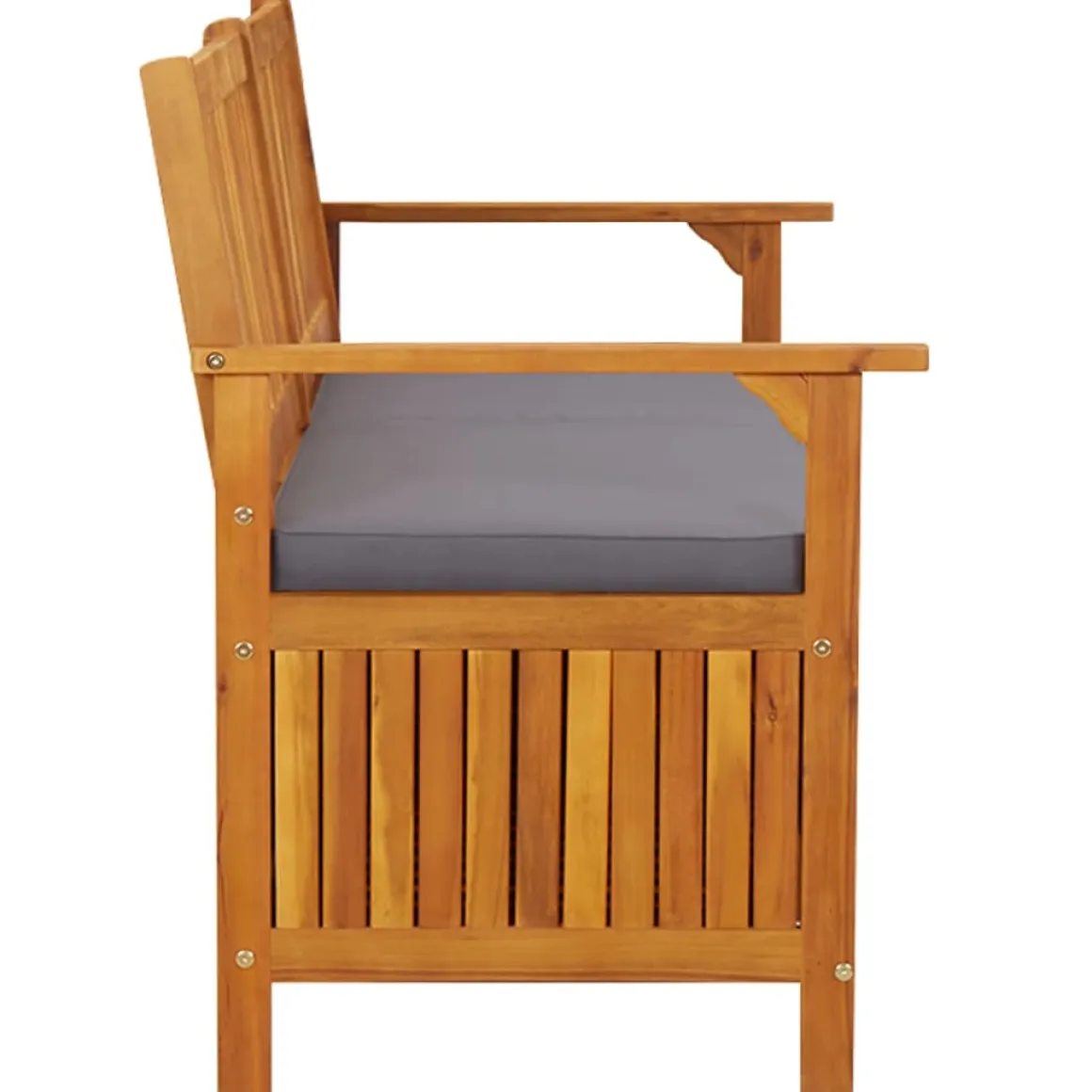 Banco de almacenaje Fels exterior madera de acacia 84x148x62 cm