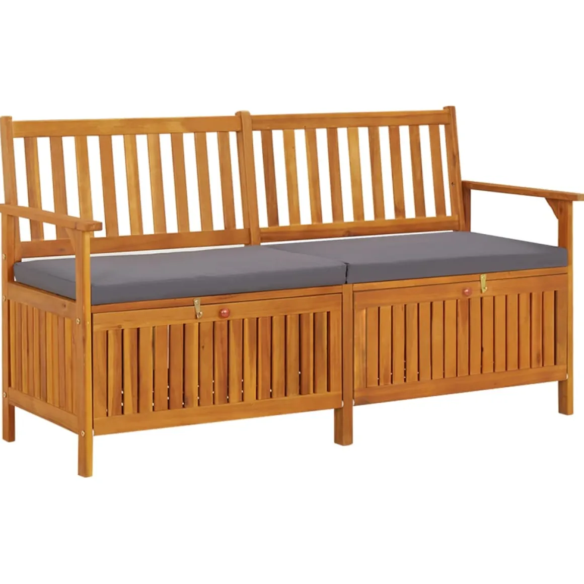 Banco de almacenaje Fels exterior madera de acacia 84x148x62 cm