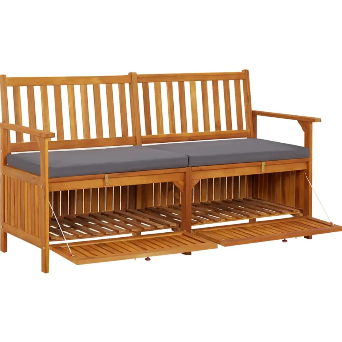 Banco de almacenaje Fels exterior madera de acacia 84x148x62 cm