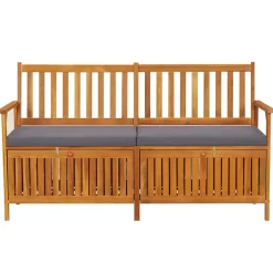 Banco de almacenaje Fels exterior madera de acacia 84x148x62 cm