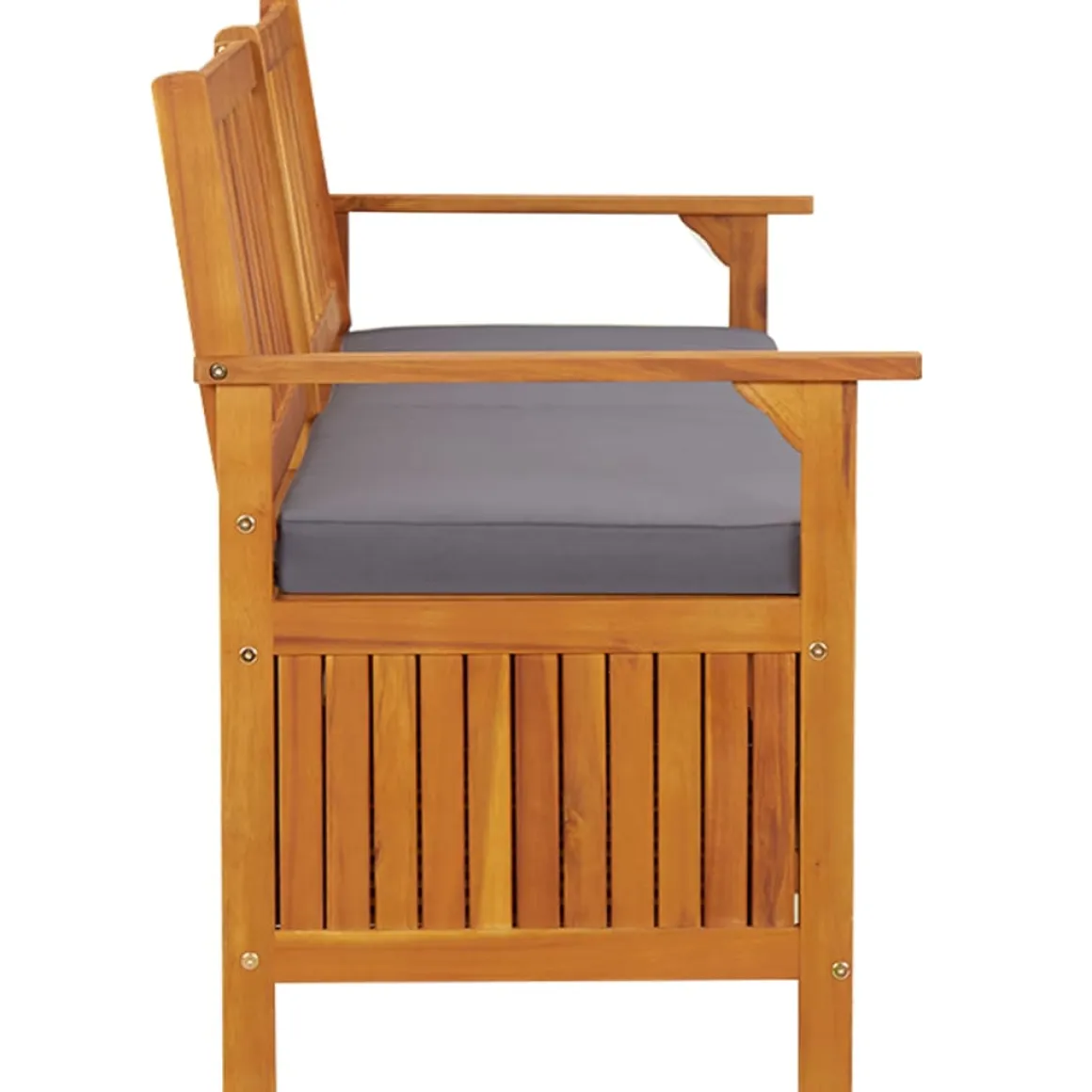 Banco de almacenaje Lax con cojín madera de acacia 84x170x63 cm