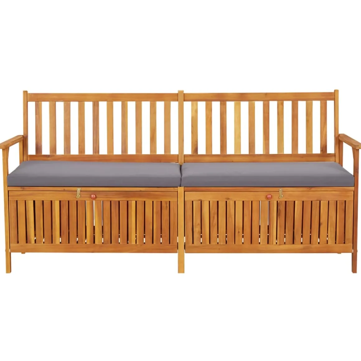 Banco de almacenaje Lax con cojín madera de acacia 84x170x63 cm