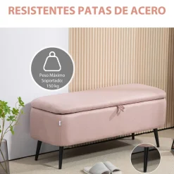 Banco de almacenaje Lina Homcom tapa abatible 44,5x101x38,5 cm