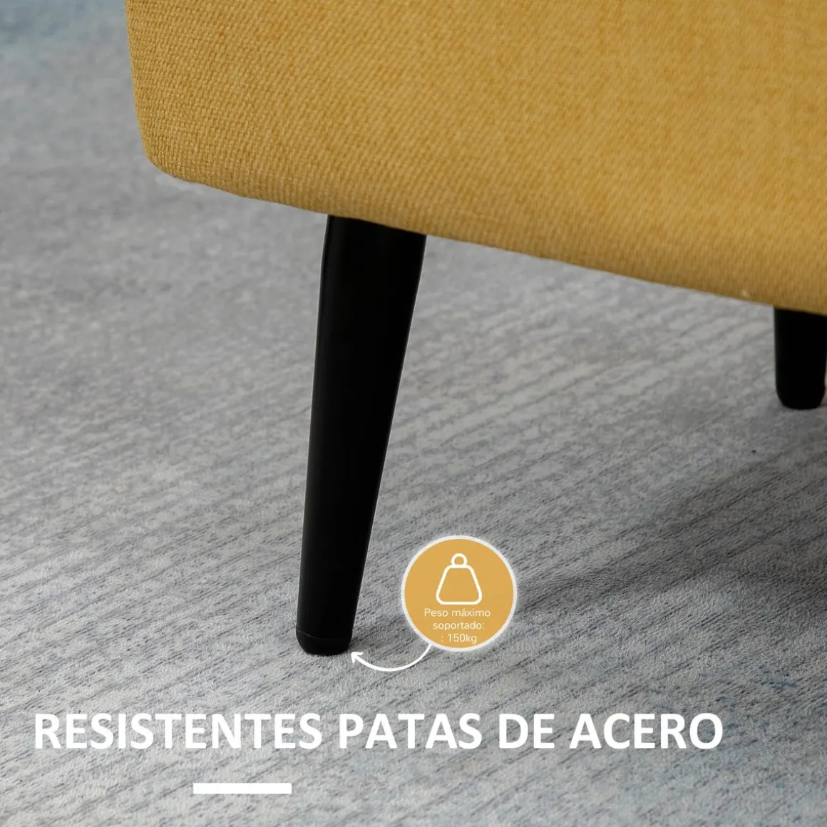 Banco de almacenaje Miller Homcom con tapa abatible amarillo 44,5x101x38,5 cm