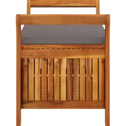 Banco de almacenaje Natur madera de acacia 60x91x50 cm