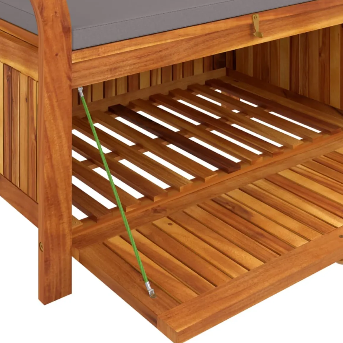 Banco de almacenaje Natur madera de acacia 60x91x50 cm