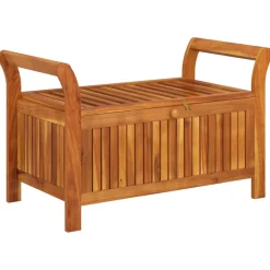 Banco de almacenaje Natur madera de acacia 60x91x50 cm