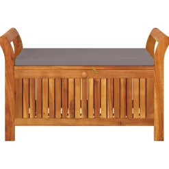 Banco de almacenaje Natur madera de acacia 60x91x50 cm