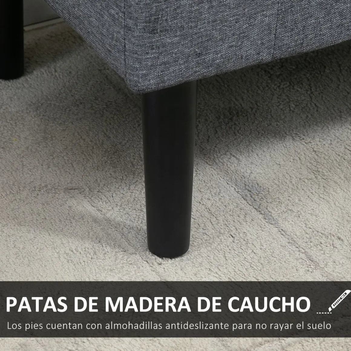 Banco de almacenaje Slim Homcom con tapa abatible gris 58x116x44 cm