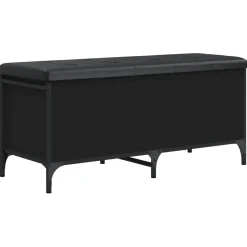 Banco de almacenaje Tristan tapa abatible + cojín negro 45x102x42 cm