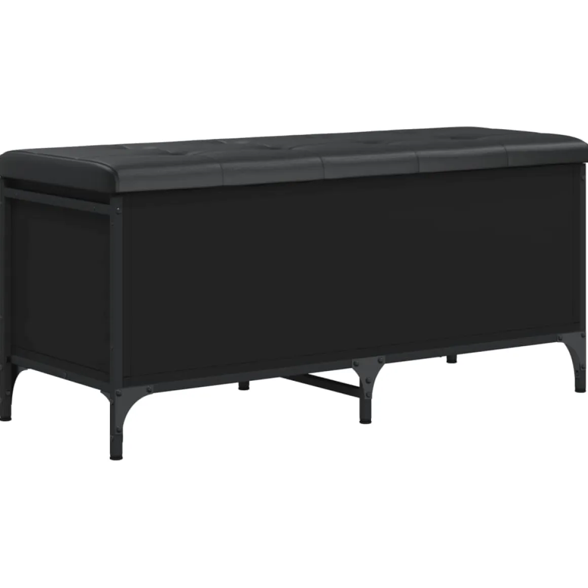 Banco de almacenaje Tristan tapa abatible + cojín negro 45x102x42 cm