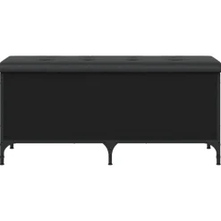 Banco de almacenaje Tristan tapa abatible + cojín negro 45x102x42 cm