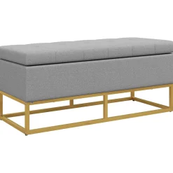 Banco de almacenamiento Otomana Homcom rectangular tapizado 48x110x44 cm