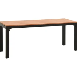 Banco de exterior Lotan 2 plazas marrón/negro 45x110x39 cm