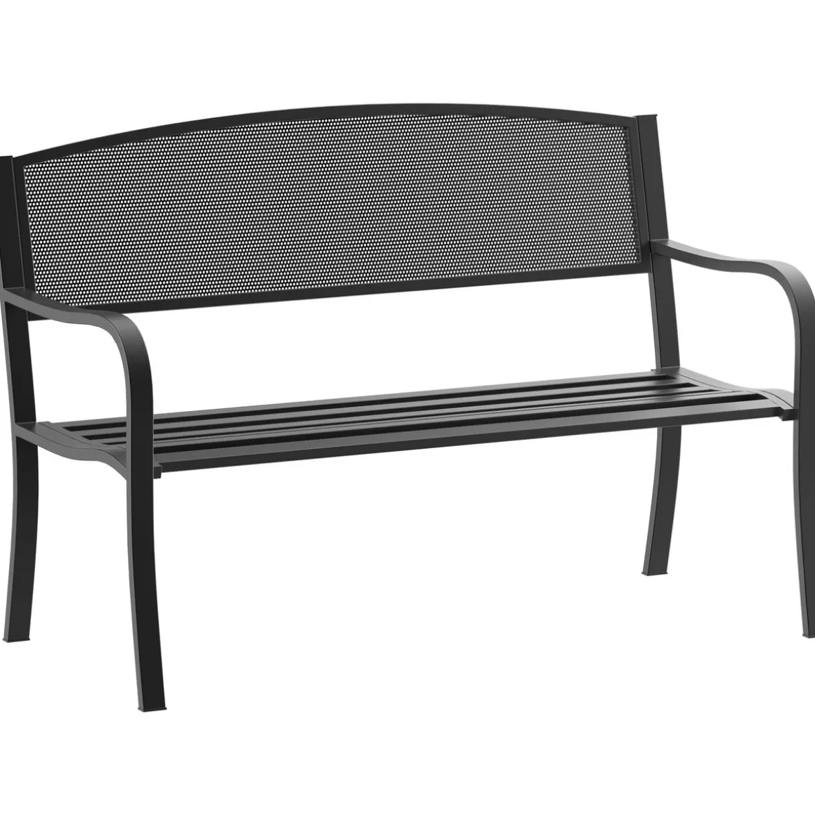 Banco de exterior Up Outsunny 2 plazas negro 87x127x60 cm