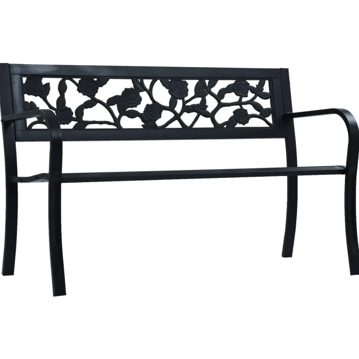 Banco de jardín Baker metal negro 77x125x53 cm
