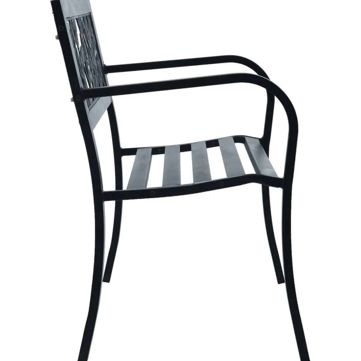 Banco de jardín Baker metal negro 77x125x53 cm