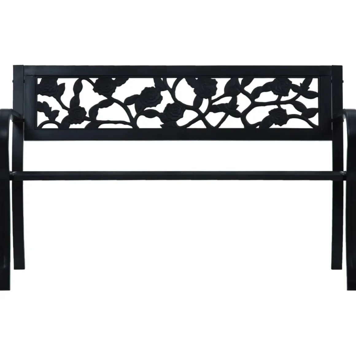 Banco de jardín Baker metal negro 77x125x53 cm