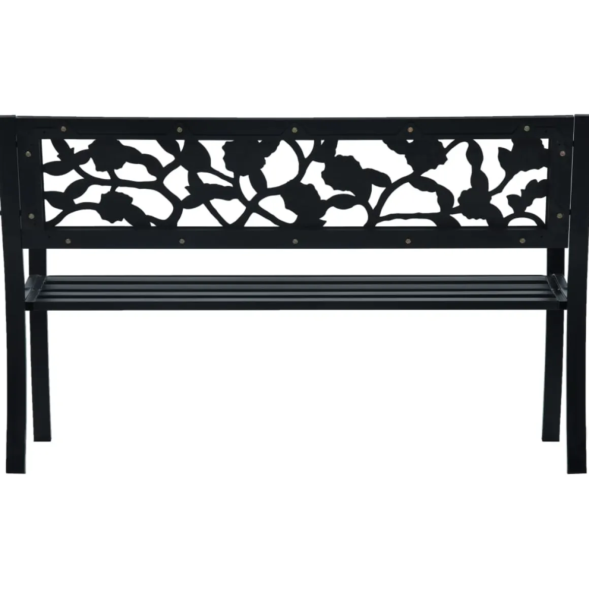 Banco de jardín Baker metal negro 77x125x53 cm