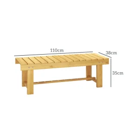 Banco de jardín Bosque Outsunny 2 plazas natural 35x110x38 cm