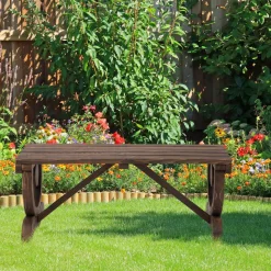 Banco de jardín Garten Outsunny 2 plazas madera de abeto 39,5x98x50 cm