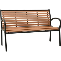 Banco de jardín Kork 2 plazas negro/marrón 81x116x59 cm
