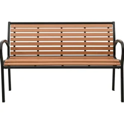 Banco de jardín Kork 2 plazas negro/marrón 81x116x59 cm