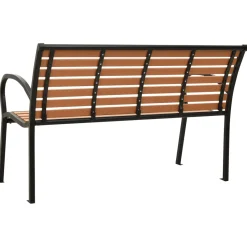Banco de jardín Kork 2 plazas negro/marrón 81x116x59 cm