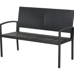 Banco de jardín Lounge Outsunny 2 plazas negro 85x122x60 cm