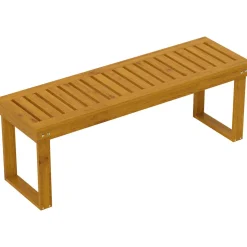 Banco de jardín Matías Outsunny 2 plazas natural 43x120x34 cm