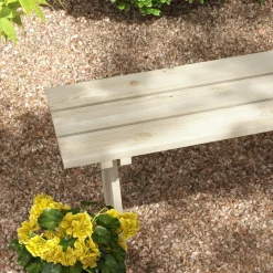 Banco de jardín Matine Outsunny 2 plazas 220kg natural 45x130x38 cm