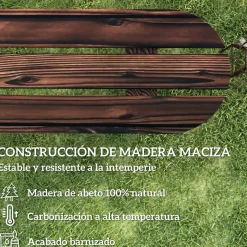 Banco de jardín Nani Outsunny madera de abeto 39x120x29 cm