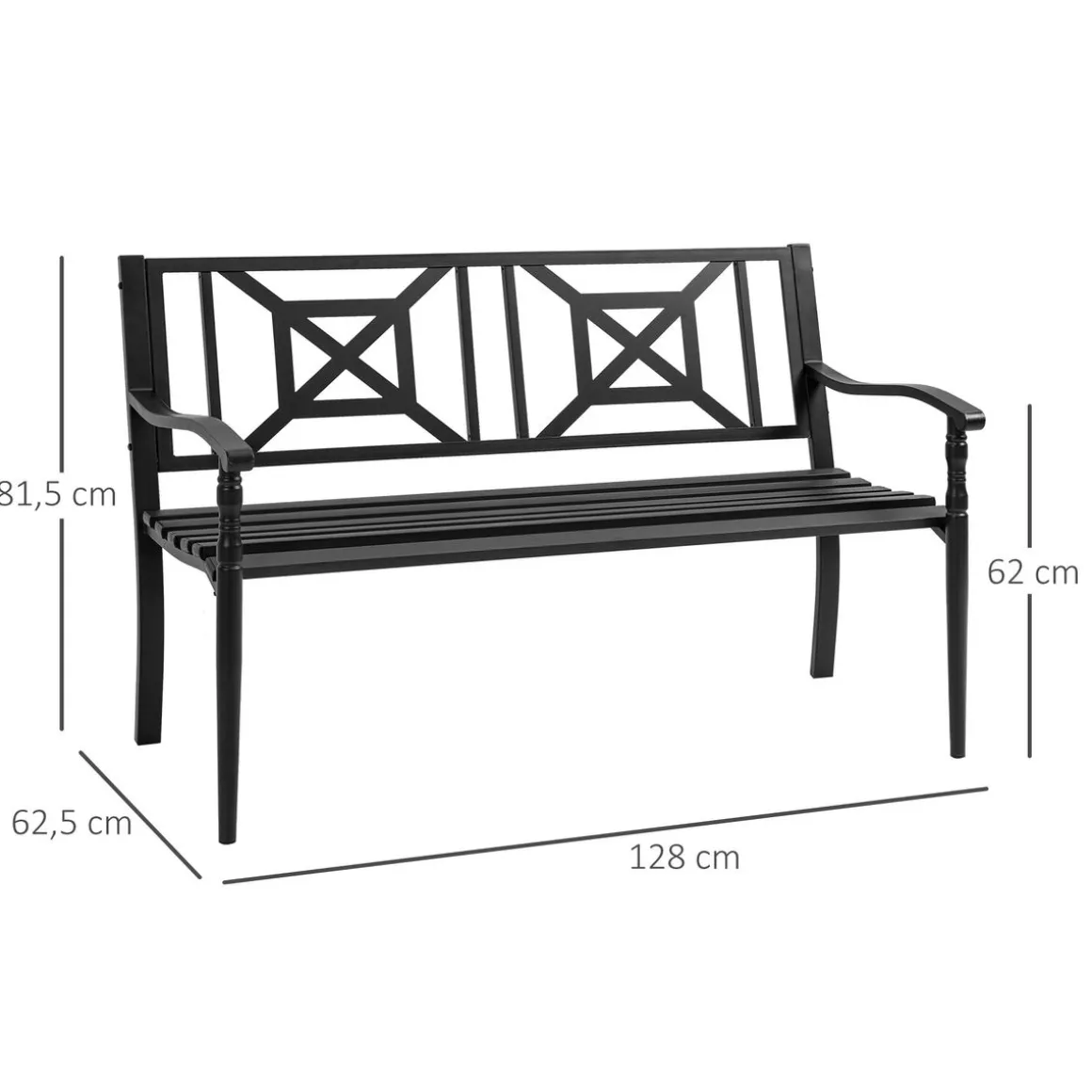 Banco de jardín Outsunny 2 plazas negro