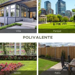 Banco de jardín Outsunny 2 plazas negro