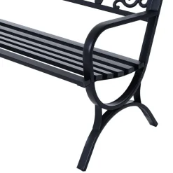 Banco de jardín Outsunny negro 85x127x60 cm