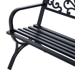Banco de jardín Outsunny negro 85x127x60 cm