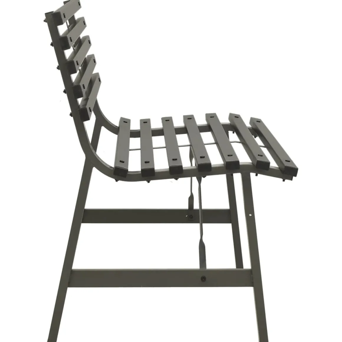 Banco de jardín Park acero negro 76,5x110x59 cm